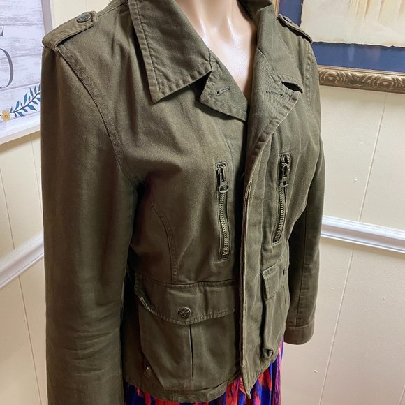 BB Dakota Fur Lined Green button up jacket sz 6 - Picture 14 of 15